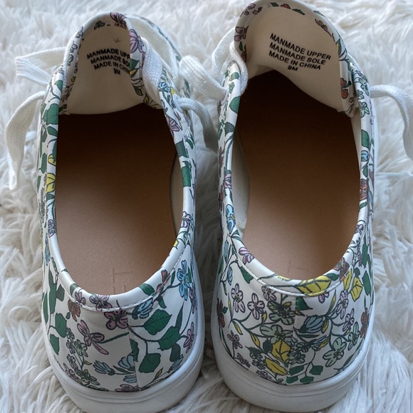 🎉2X HP🎉 Loft Floral Print Lace Up Sneakers 💗 White & Green - Picture 12 of 15